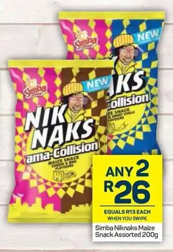 Pick n Pay Simba Niknaks Maize Snack Assorted 200g offer