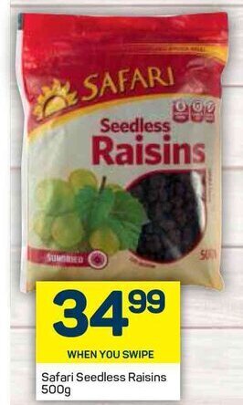 Pick n Pay Safari Seedless Raisins 500g offer