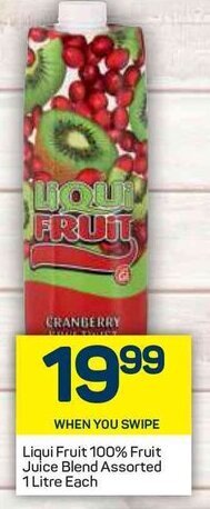 Pick n Pay Liqui Fruit 100% Fruit Juice Blend Assorted 1 Litre offer