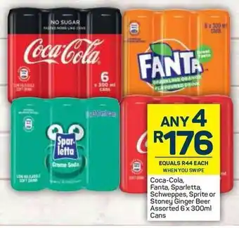 Pick n Pay Coca-Cola, Fanta, Aparletta, Achweppes, Sprite or Stoney Ginger Beer Assorted 6 x 300ml offer