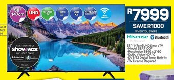Hisense 58" 147cm UHD Smart TV