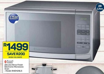 Pick n Pay Russell Hobbs 28 Litre Mirror Finish Electronic Microwave Oven offer