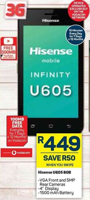 Pick n Pay Hisense U605 8GB offer