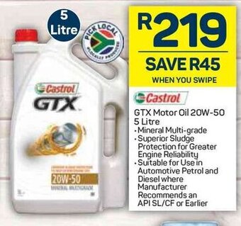 Pick n Pay Castrol GTX Motor Oil 20W-50 5 Litre offer