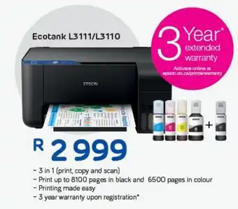 Computer Mania Epson Ecotank L3111/L3110 offer