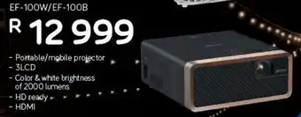 Computer Mania Epson Portable/Mobile Projector EF-100W/EF-100B offer
