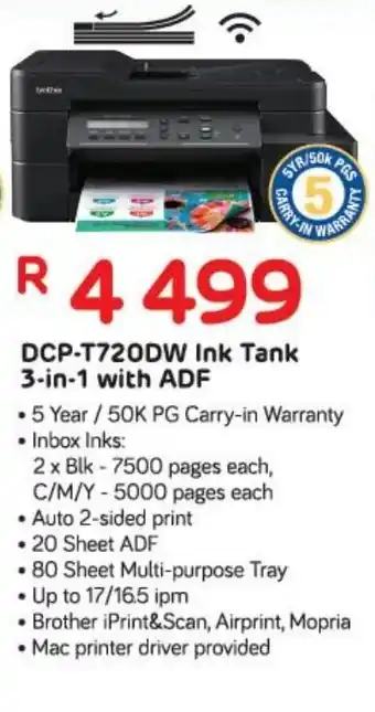 Computer Mania Brother DCP-T720DW Ink Tank 3-in-1 with ADF offer