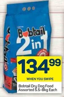 Pick n Pay Bobtail Dry Dog Food Assorted 5.5-8kg offer