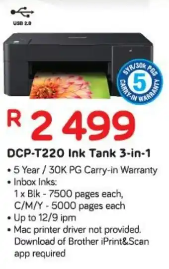 Computer Mania Brother DCP-T220 Ink Tank 3-in-1 offer