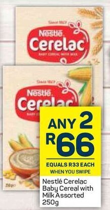 Pick n Pay Nestlé Cerelac Baby Cereal with Milk Assorted 250g offer