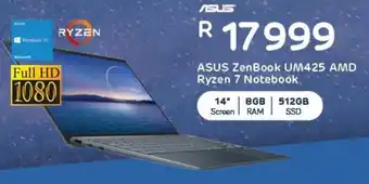 Computer Mania Asus Zenbook UM425 AMD Ryzen 7 Notebook offer