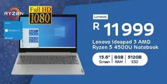 Lenovo Ideapad 3 AMD Ryzen 5 4500U Notebook