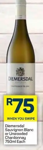 Pick n Pay Diemersdal Sauvignon Blanc or Chardonnay 750ml offer