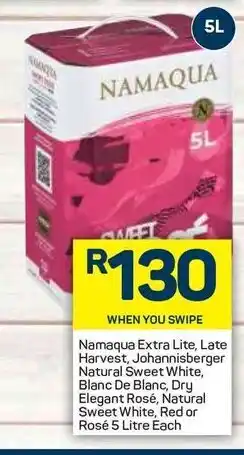 Pick n Pay Namaqua Extra Lite, Late Harvest, Johannisberger Natural Sweet White offer