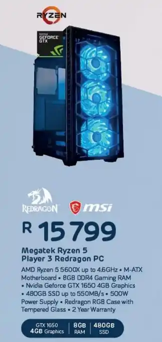 Computer Mania Megatek Ryzen 5 Player 3 Redragon PC offer