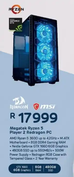 Megatek Ryzen 5 Player 2 Redragon PC
