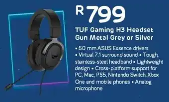 Computer Mania Asus TUF Gaming H3 Headset Gun Metal Grey or Silver offer