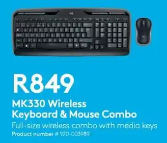Computer Mania Logitech MK330 Wireless Keyboard & Mouse Combo offer