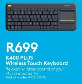 Computer Mania Logitech K400 Plus Wireless Touch Keyboard offer