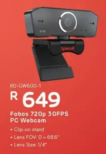 Redragon Fobos 720p 30FPS PC Webcam