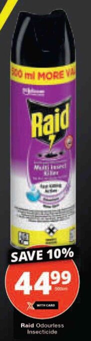 Checkers Raid Odourless Insecticide offer