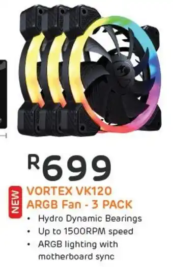 Computer Mania Vortex VK120 ARGB Fan- 3 Pack offer