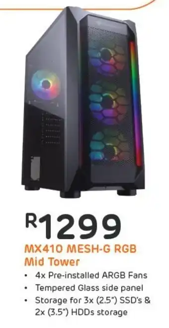 Computer Mania MX410 MESH-G RGB Mid Tower offer