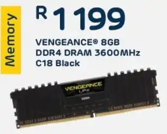 Vengeance 8GB DDR4 DRAM 3600MHz C18 Black