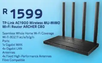 Tp-Link AC1900 Wireless MU-MIMO Wi-Fi Router ARCHER C80