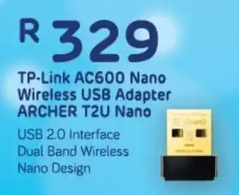Computer Mania Tp-Link AC600 Nano Wireless USB Adapter ARCHER T2U Nano offer
