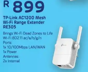 Computer Mania Tp-Link AC1200 Mesh Wi-Fi Range Extender RE305 offer