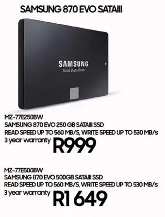 Computer Mania Samsung 870 EVO SATAIII MZ-77E500BW offer