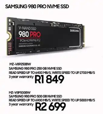 Computer Mania Samsung 980 Pro NVME SSD MZ-V8P2500BW offer