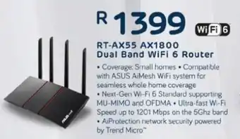 Computer Mania RT- AX55 AX1800 Dual Band Wifi 6 Router offer