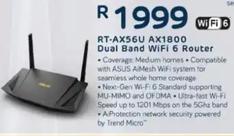 Computer Mania RT-AX56U AX1800 Dual Band Wifi 6 Router offer
