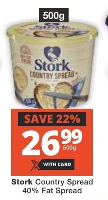 Checkers Stork Country Spread 40% Fat Spread offer