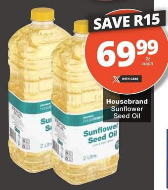 Checkers Housebrand Sunflower Seed Oil 2 Litre offer