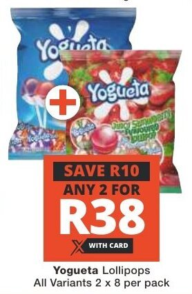Yogueta Lollipops All Variants 2 x 8 per pack