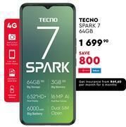 Edgars Tecno spark 7 64gb smartphone offer