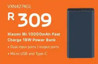 Xiaomi Mi 10000mAh Fast Charge 18W Power Bank