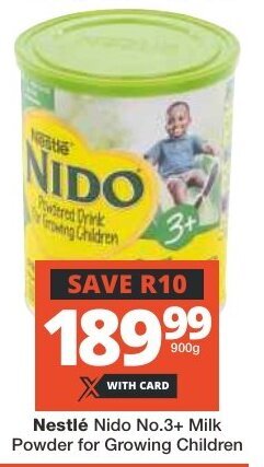 Checkers Nestlé Nido No.3+ Milk Powder for Growing Children offer