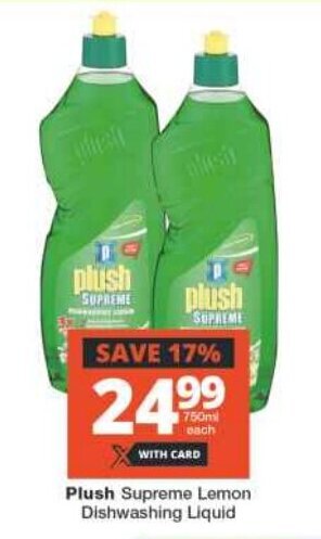 Checkers Plush Supreme Lemon Dishwashing Liquid offer