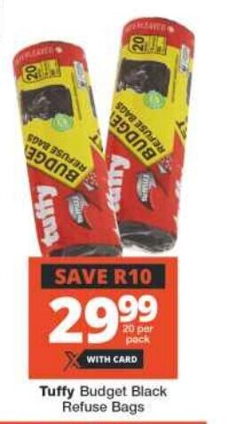 Checkers Tuffy Budget Black Refuse Bags offer