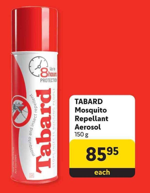 TABARD Mosquito Repellant Aerosol 150g offer at Makro