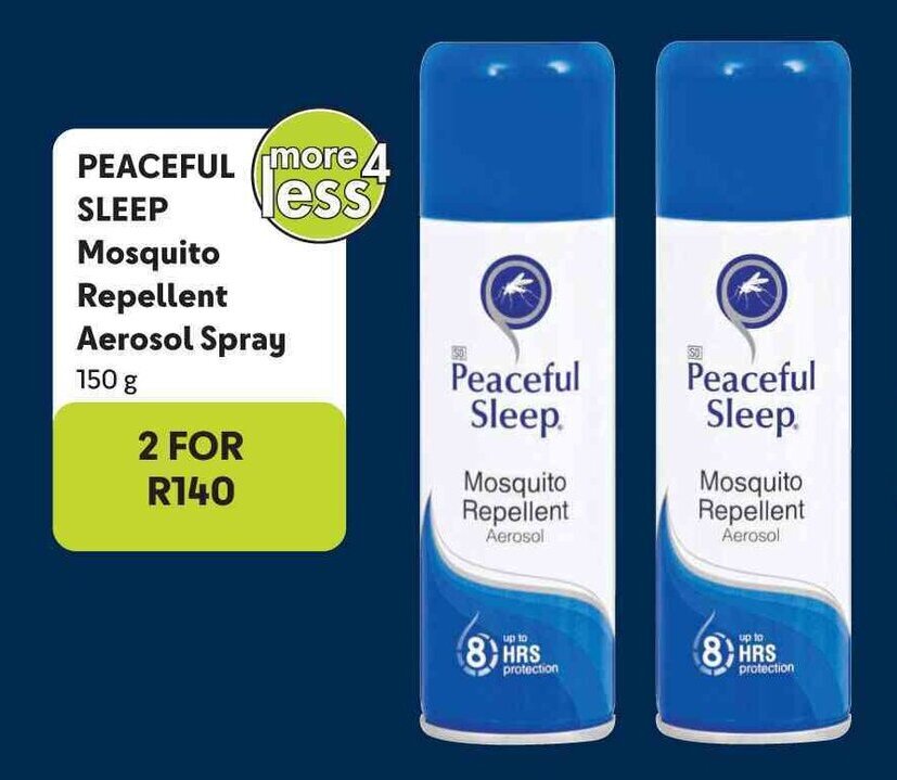 Peaceful Sleep Mosquito Repellent Aerosol Spray 150g offer at Makro