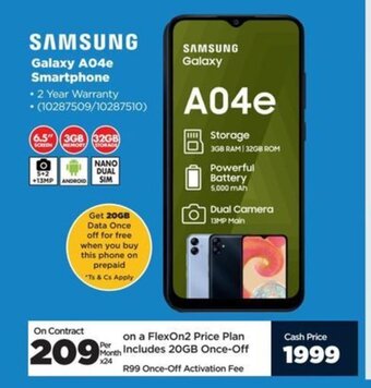 HiFi Corp SAMSUNG Galaxy A04e Smartphone offer