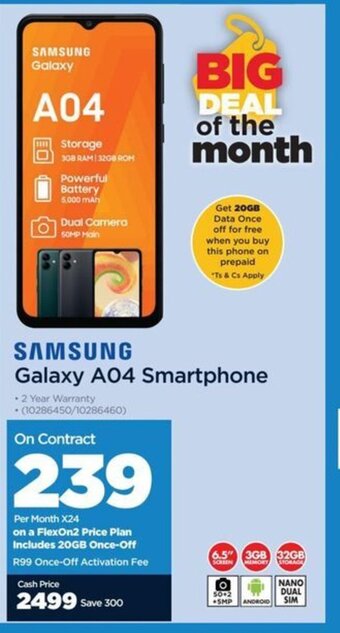 HiFi Corp SAMSUNG Galaxy A04 Smartphone offer