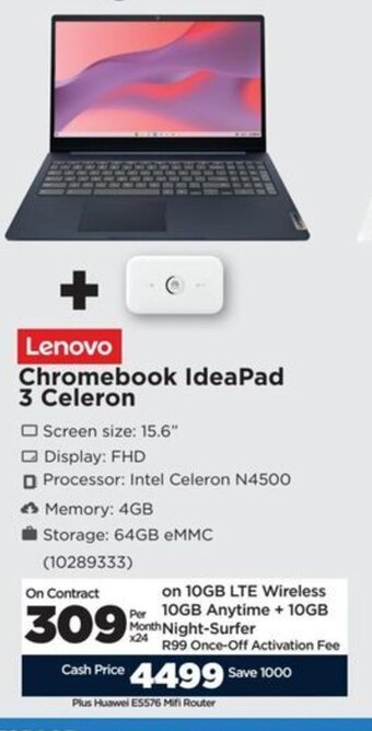 HiFi Corp Lenovo Chromebook IdeaPad 3 Celeron offer