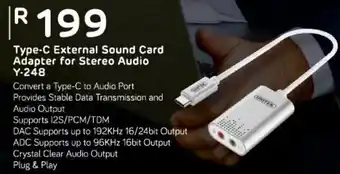 Computer Mania Type-C External Sound Card Adapter for Stereo Audio Y-248 offer