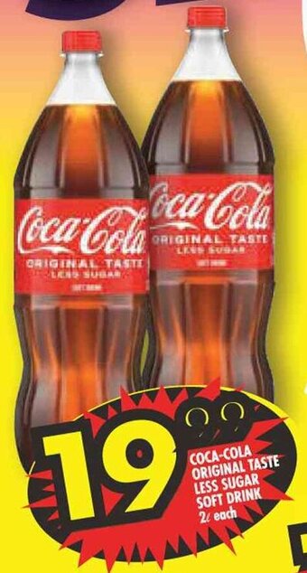 Shoprite COCA-COLA ORIGINAL TASTE LESS SUGAR SOFT DRINK 2L each offer